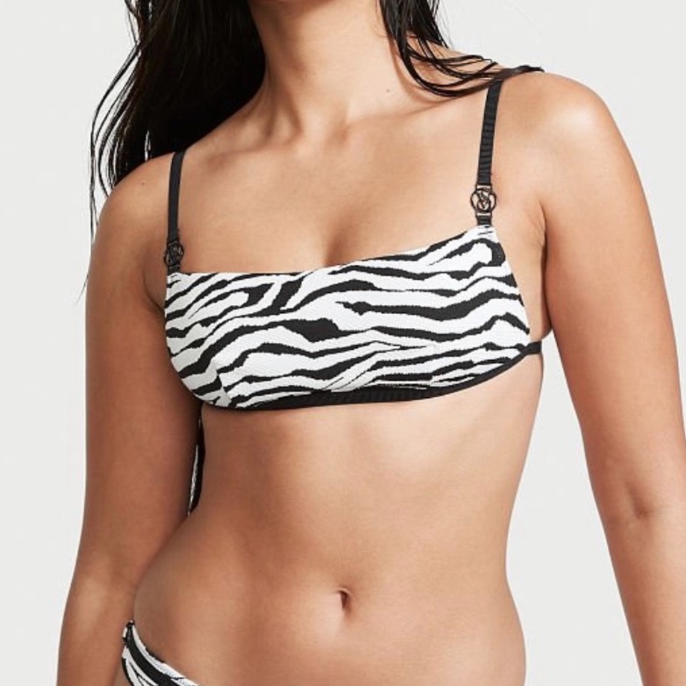 VICTORIA’S SECRET WANDERER ZEBRA BANDEAU BIKINI TOP NWT